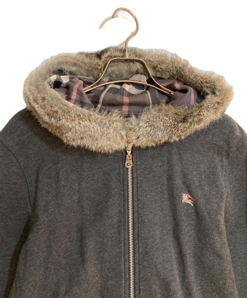 BURBERRY BLACK LABEL（バーバリーブラックレーベル）BURBERRY BLACK LABEL (バーバリーブラックレーベル) ファー付きジップパーカー グレー サイズ:2の古着・服飾アイテム