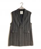 BOURGEブルージュ）の古着「千鳥格子柄ダブルベスト」｜グレー