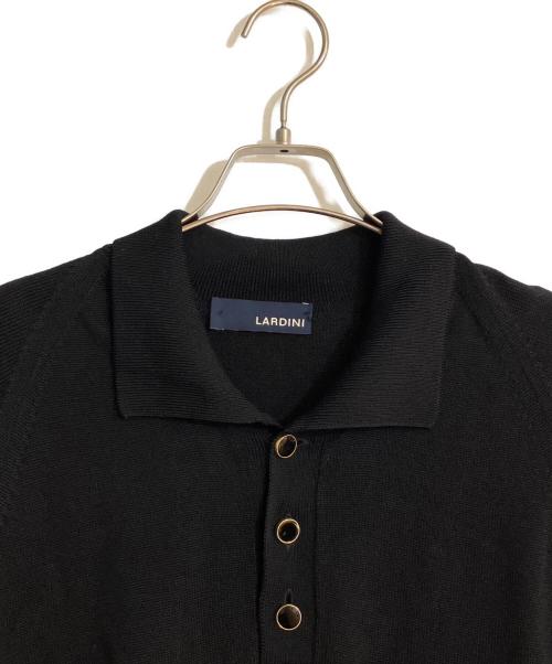 LARDINI（ラルディーニ）LARDINI (ラルディーニ) 金ボタンニットポロシャツ ブラック サイズ:48の古着・服飾アイテム