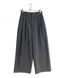 ATON（エイトン）の古着「TECHNO WOOL TWILL タックイージーパンツ/テクノウールツイル」｜グレー