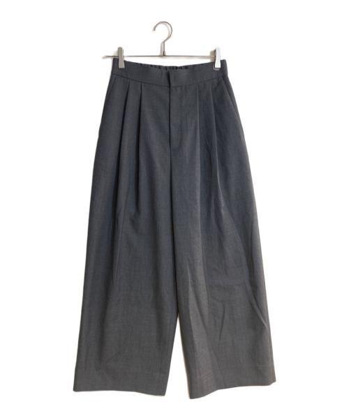 ATON（エイトン）ATON (エイトン) TECHNO WOOL TWILL タックイージーパンツ/テクノウールツイル グレー サイズ:2の古着・服飾アイテム