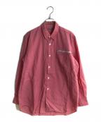 COMME des GARCONS HOMMEコムデギャルソン オム）の古着「オックスフォードフロントジップシャツ」｜ピンク