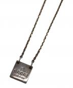 GUCCIグッチ）の古着「スクエアプレートネックレス」｜シルバー