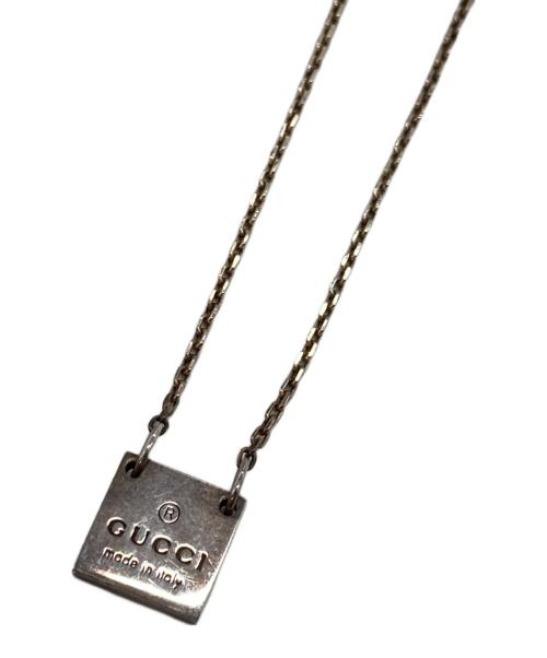 GUCCI（グッチ）GUCCI (グッチ) スクエアプレートネックレス シルバーの古着・服飾アイテム