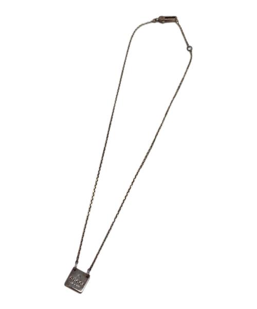 GUCCI（グッチ）GUCCI (グッチ) スクエアプレートネックレス シルバーの古着・服飾アイテム