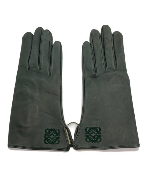 LOEWE（ロエベ）LOEWE (ロエベ) レザーグローブ グリーンの古着・服飾アイテム