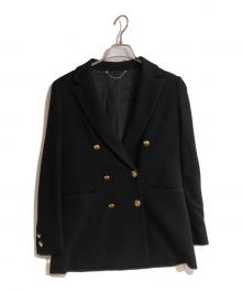ginza maggy（ギンザマギー）の古着「ウールポリ金ボタンダブルブレザー」｜ブラック