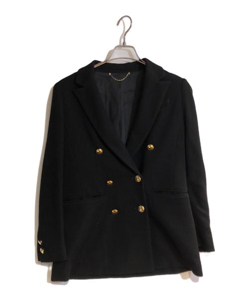 ginza maggy（ギンザマギー）ginza maggy (ギンザマギー) ウールポリ金ボタンダブルブレザー ブラック サイズ:38の古着・服飾アイテム