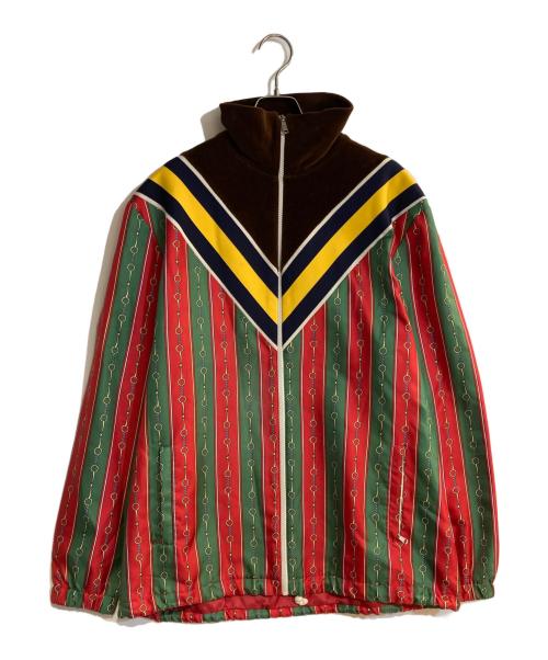 GUCCI（グッチ）GUCCI (グッチ) 切替ホースビットラインブルゾン ブラウン サイズ:Ｌの古着・服飾アイテム