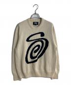 stussyステューシー）の古着「CURLY S SWEATER/カリーエスセーター」｜アイボリー