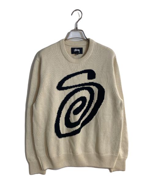 stussy（ステューシー）stussy (ステューシー) CURLY S SWEATER/カリーエスセーター アイボリー サイズ:Sの古着・服飾アイテム