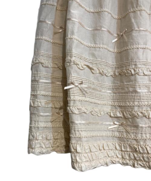 PINK HOUSE（ピンクハウス）PINK HOUSE (ピンクハウス) ローンティアードスカート ベージュ サイズ:不明の古着・服飾アイテム