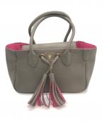 A.D.M.J.エーディーエムジェイ）の古着「シュリンクレザータッセルミニハンドバッグ」｜グレー