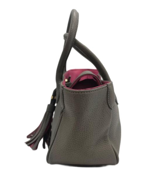 A.D.M.J.（エーディーエムジェイ）A.D.M.J. (エーディーエムジェイ) シュリンクレザータッセルミニハンドバッグ グレーの古着・服飾アイテム