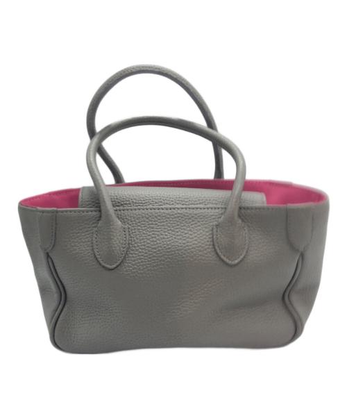 A.D.M.J.（エーディーエムジェイ）A.D.M.J. (エーディーエムジェイ) シュリンクレザータッセルミニハンドバッグ グレーの古着・服飾アイテム