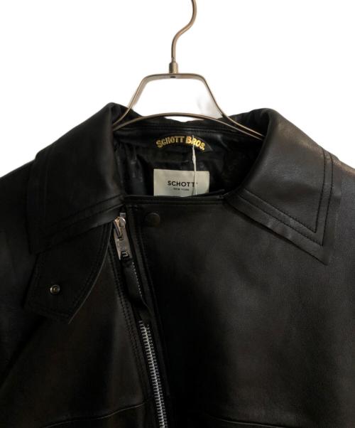 Schott（ショット）Schott (ショット) CONVERSE TOKYO (コンバーストウキョウ) LAMB LEATHER JACKET ブラック サイズ:3の古着・服飾アイテム