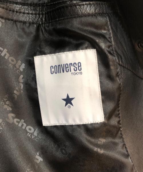Schott（ショット）Schott (ショット) CONVERSE TOKYO (コンバーストウキョウ) LAMB LEATHER JACKET ブラック サイズ:3の古着・服飾アイテム
