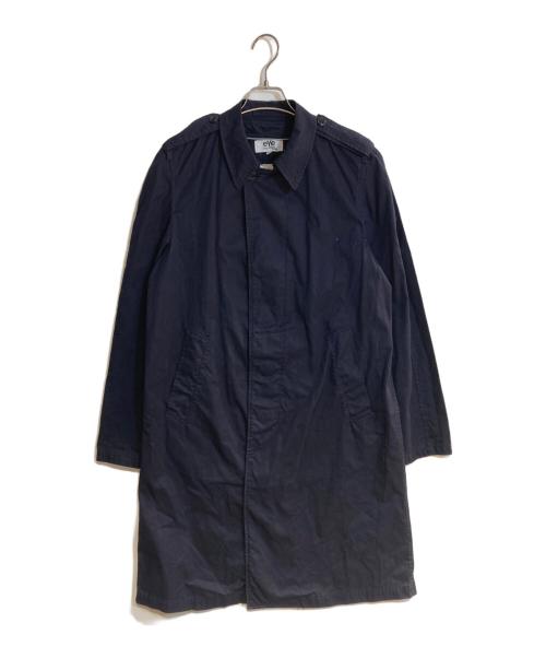 eYe COMME des GARCONS JUNYAWATANABE MAN（アイ コム デ ギャルソン ジュンヤ ワタナベ マン）eYe COMME des GARCONS JUNYAWATANABE MAN (アイ コム デ ギャルソン ジュンヤ ワタナベ マン) コットンギャバ製品染めステンカラーコート ネイビー サイズ:Mの古着・服飾アイテム