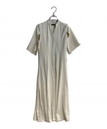 anuans（アニュアンス）の古着「スキッパーネックスリットスリーブフレアワンピース」｜ホワイト