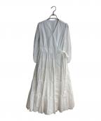 JENNEジェンヌ）の古着「ラグジュアリー大人ティアードワンピース」｜ホワイト