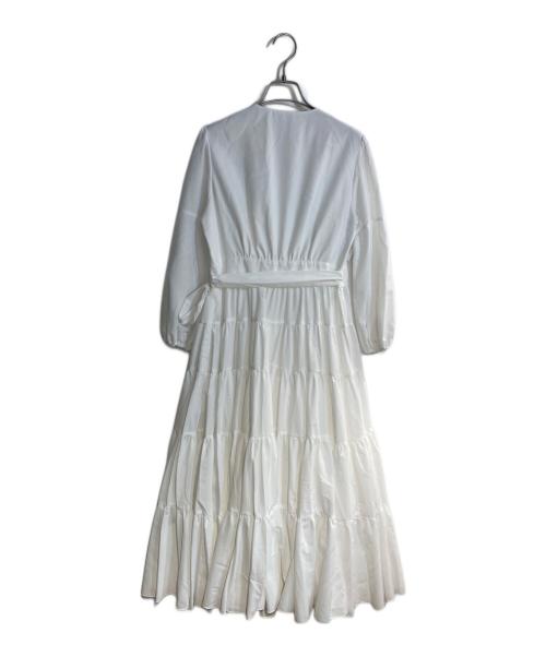 JENNE（ジェンヌ）JENNE (ジェンヌ) ラグジュアリー大人ティアードワンピース ホワイト サイズ:Lの古着・服飾アイテム