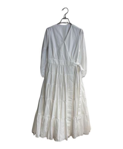 JENNE（ジェンヌ）JENNE (ジェンヌ) ラグジュアリー大人ティアードワンピース ホワイト サイズ:Lの古着・服飾アイテム