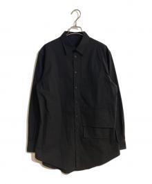 Y-3（ワイスリー）の古着「Fake pocket Gimmick design Nylon fabric L/S shirt/フェイクポケットギミックデザインナイロンファブリックシャツ」｜ブラック