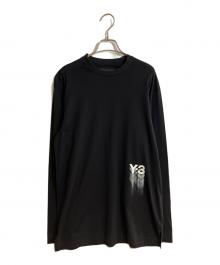 Y-3（ワイスリー）の古着「GRAPHIC LONG SLEEVE LONG-SLEEVE TOP/グラフィックロングスリーブロングスリーブトップ」｜ブラック