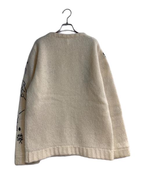 NADA.（ナダ）NADA. (ナダ) GG Allin tattoo pattern hand embroidery mohair knit ベージュ サイズ:2の古着・服飾アイテム