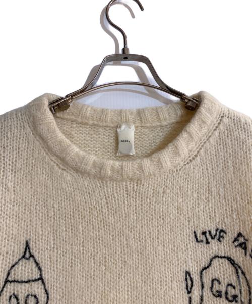 NADA.（ナダ）NADA. (ナダ) GG Allin tattoo pattern hand embroidery mohair knit ベージュ サイズ:2の古着・服飾アイテム