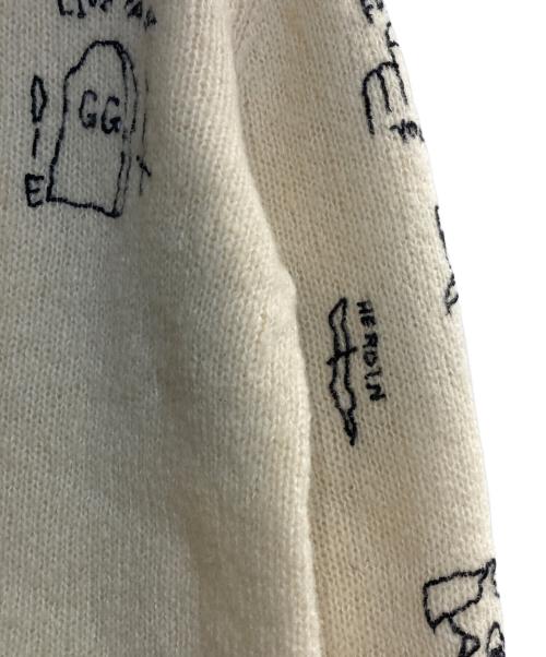 NADA.（ナダ）NADA. (ナダ) GG Allin tattoo pattern hand embroidery mohair knit ベージュ サイズ:2の古着・服飾アイテム
