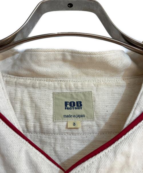 F.O.B FACTORY（エフオービー ファクトリー）F.O.B FACTORY (エフオービー ファクトリー) ベースボールシャツ ベージュ サイズ:Ｌの古着・服飾アイテム