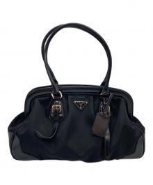 PRADA（プラダ）の古着「がま口ドクターズナイロンバッグ」｜ブラック