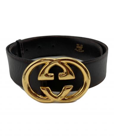 中古・古着通販】GUCCI (グッチ) オールドGGロゴベルト ブラウン