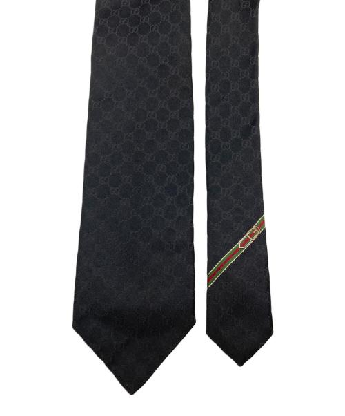 GUCCI（グッチ）GUCCI (グッチ) GGシェリーラインシルクネクタイ ブラック サイズ:不明の古着・服飾アイテム