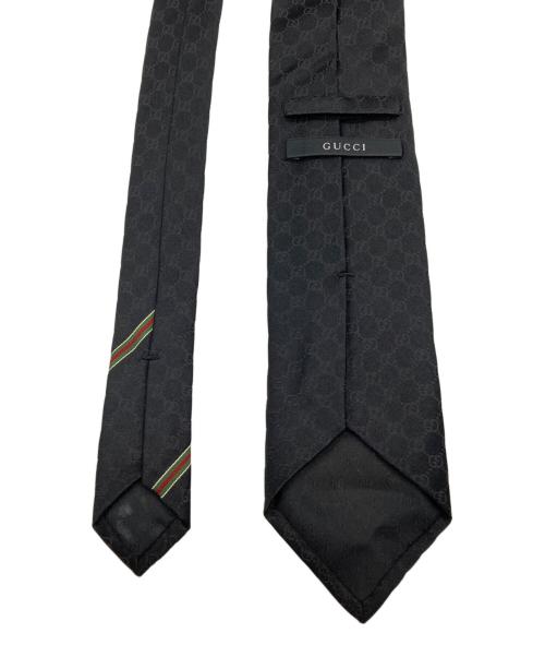 GUCCI（グッチ）GUCCI (グッチ) GGシェリーラインシルクネクタイ ブラック サイズ:不明の古着・服飾アイテム