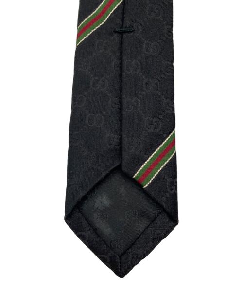 GUCCI（グッチ）GUCCI (グッチ) GGシェリーラインシルクネクタイ ブラック サイズ:不明の古着・服飾アイテム