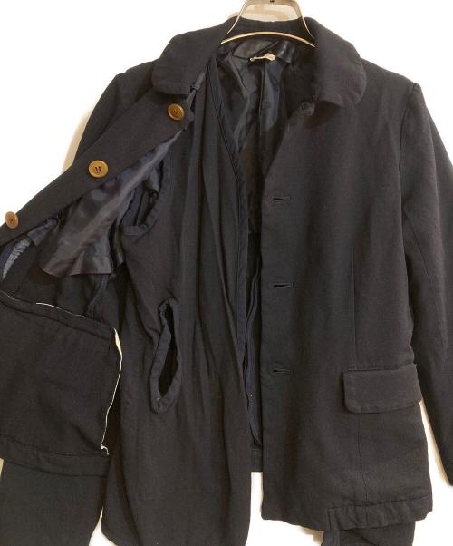 COMME des GARCONS COMME des GARCONS（コムデギャルソン コムデギャルソン）COMME des GARCONS COMME des GARCONS (コムデギャルソン コムデギャルソン) 丸襟ポリ縮絨ジャケット ネイビー サイズ:XSの古着・服飾アイテム