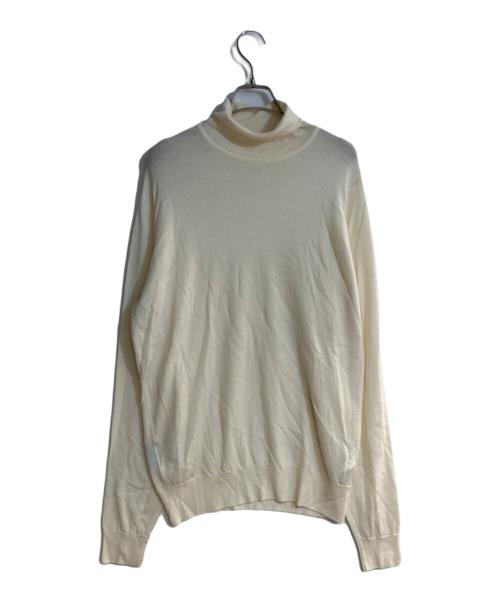 JOHN SMEDLEY（ジョンスメドレー）JOHN SMEDLEY (ジョンスメドレー) ピュアニューウールタートルネックニット アイボリー サイズ:Ｌの古着・服飾アイテム