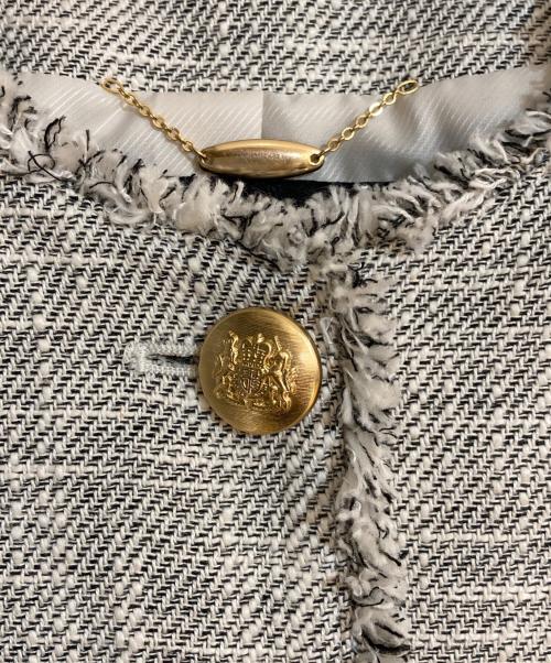 allureville（アルアバイル）allureville (アルアバイル) スラブツイードクルーショートコート グレー サイズ:2の古着・服飾アイテム