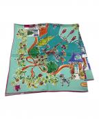 Salvatore Ferragamoサルヴァトーレ フェラガモ）の古着「大判シルクスカーフ」｜スカイブルー