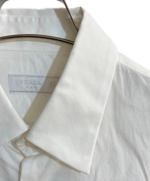 PRADA（プラダ）PRADA (プラダ) コットンストレッチドレスシャツ ホワイト サイズ:40の古着・服飾アイテム
