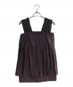 BABYLONEバビロン）の古着「タックレイヤードチュニックブラウス」｜パープル