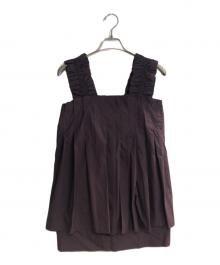 BABYLONE（バビロン）の古着「タックレイヤードチュニックブラウス」｜パープル