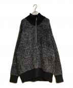 &MOSSアンドモス）の古着「RIB KNIT HALF ZIP PULLOVER」｜ブラック