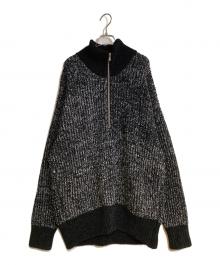 &MOSS（アンドモス）の古着「RIB KNIT HALF ZIP PULLOVER」｜ブラック
