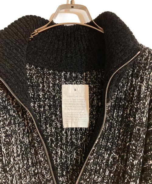&MOSS（アンドモス）&MOSS (アンドモス) RIB KNIT HALF ZIP PULLOVER ブラック サイズ:３の古着・服飾アイテム