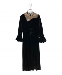 Ameri（アメリ）の古着「2WAY CURVE VELOURS DRESS」｜ブラック