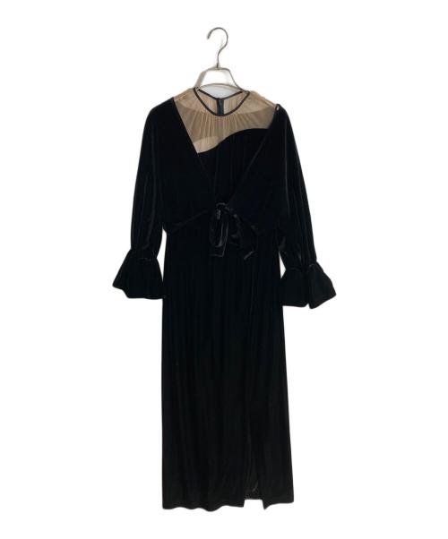 Ameri（アメリ）AMERI (アメリ) 2WAY CURVE VELOURS DRESS ブラック サイズ:Sの古着・服飾アイテム