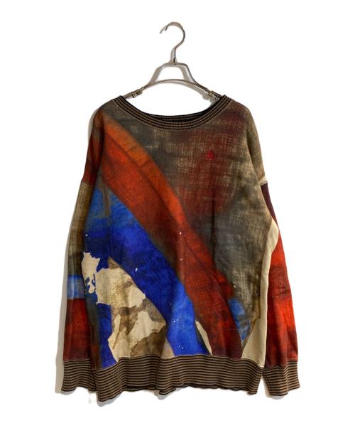 Vivienne Westwood RED LABEL（ヴィヴィアンウエストウッドレッドレーベル）Vivienne Westwood RED LABEL (ヴィヴィアンウエストウッドレッドレーベル) オーブ刺繍転写プリントユニオンジャックスウェット ブラウン サイズ:00の古着・服飾アイテム